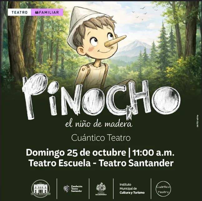 Pinocho, el niño de madera en Bucaramanga: boletas 2026