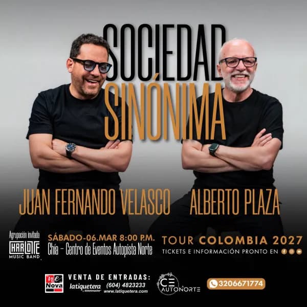 Sociedad Sinónima en Chía en Chía: 6 de marzo y boletas 2027