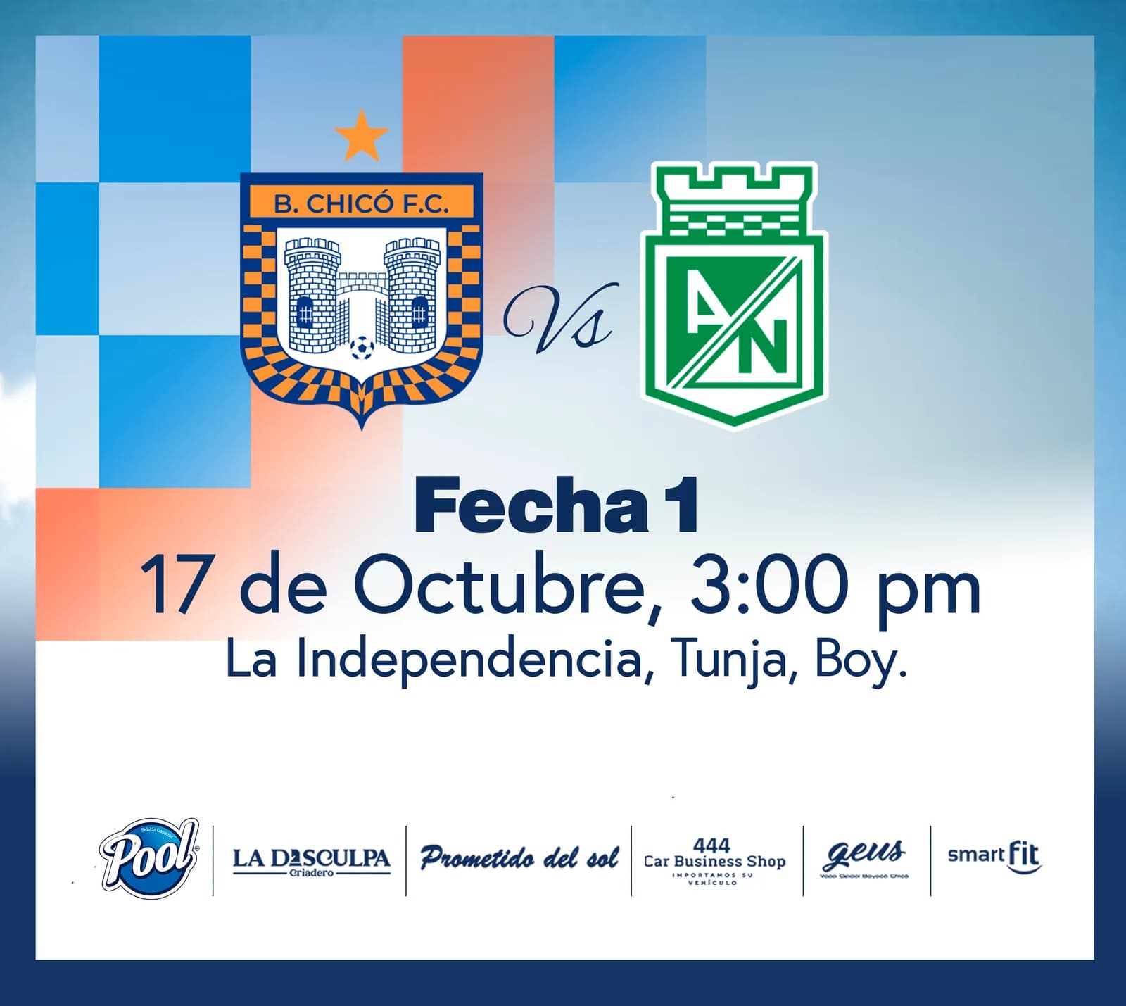 Boyacá Chicó Vs Nacional 2026-2 en Tunja: boletas 2026