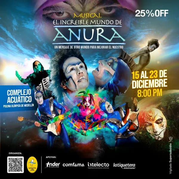 Musical el Increíble Mundo de Anura en Medellín: boletas 2026