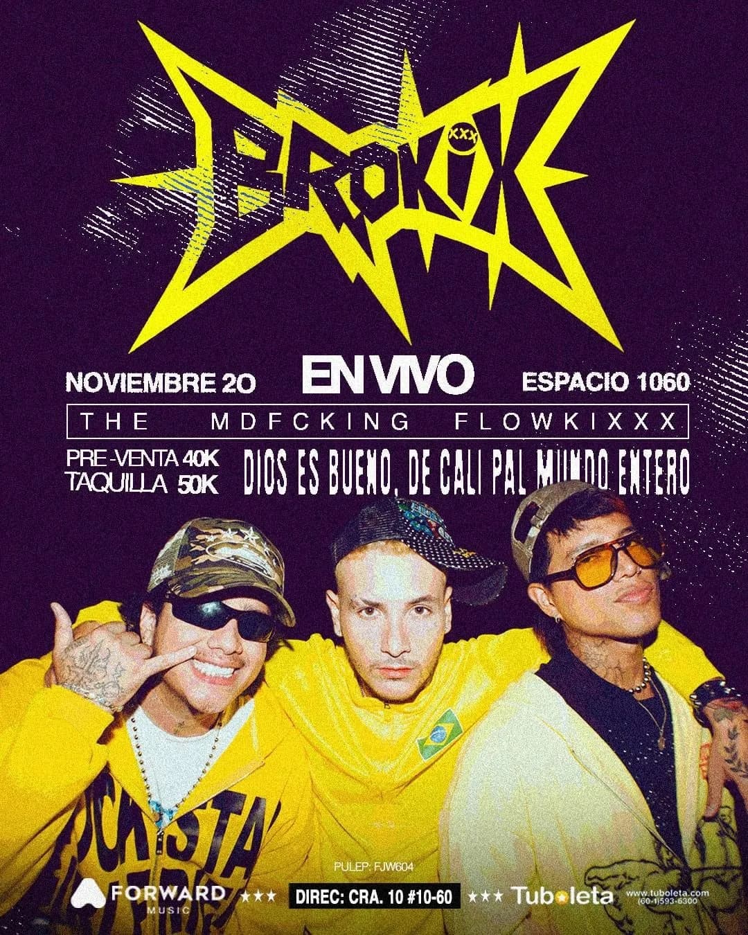 Brokix en Vivo en Cali: 20 de noviembre y boletas 2026