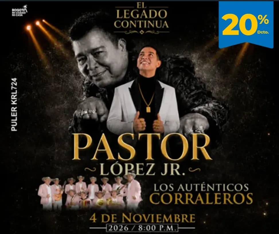 El Legado Continúa - Pastor Lopez Jr en Pasto: boletas 2026
