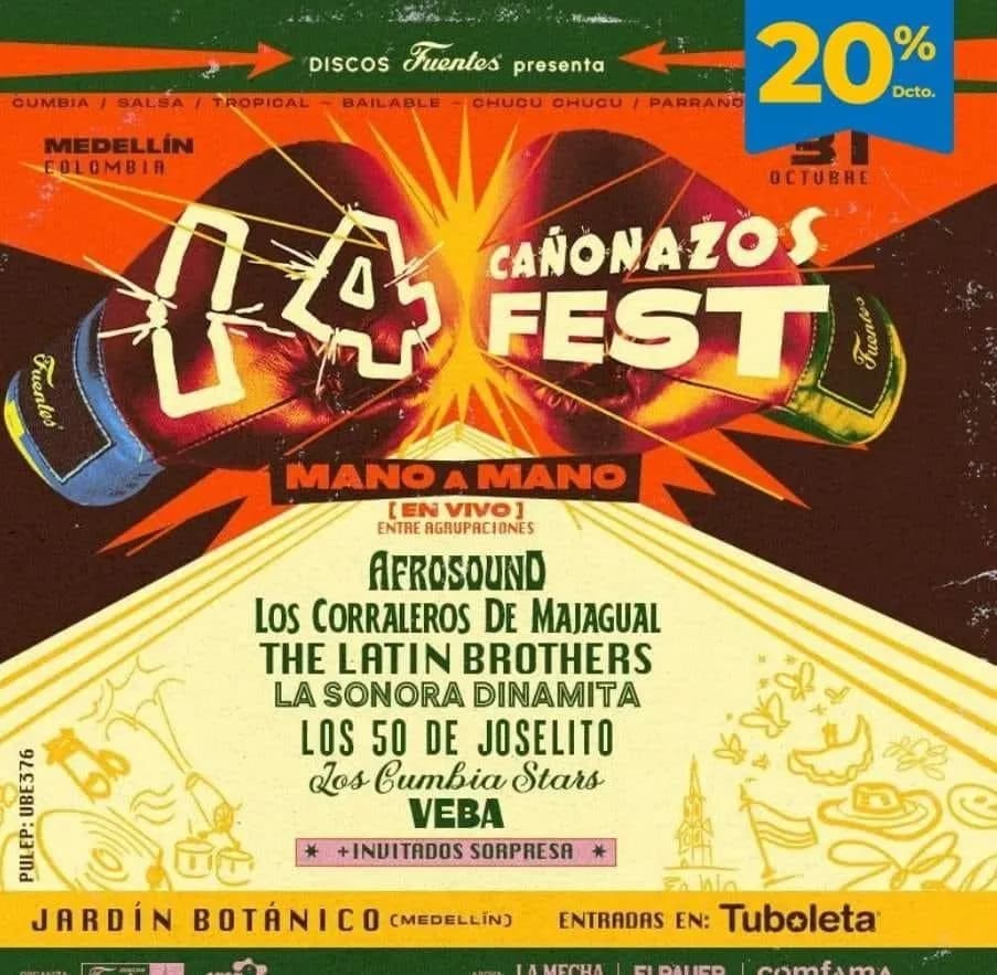 14 Cañonazos Fest en Colombia: 31 de octubre y boletas 2026