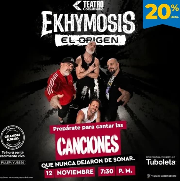 Ekhymosis El Origen en Cali: 12 de noviembre y boletas 2026