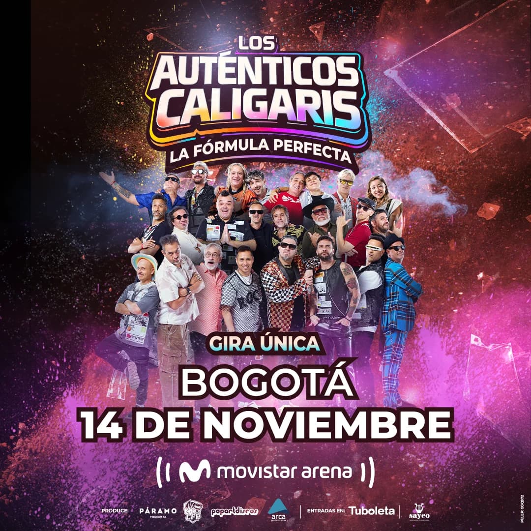 Los Auténticos Caligaris: 14 noviembre 2026, Bogotá