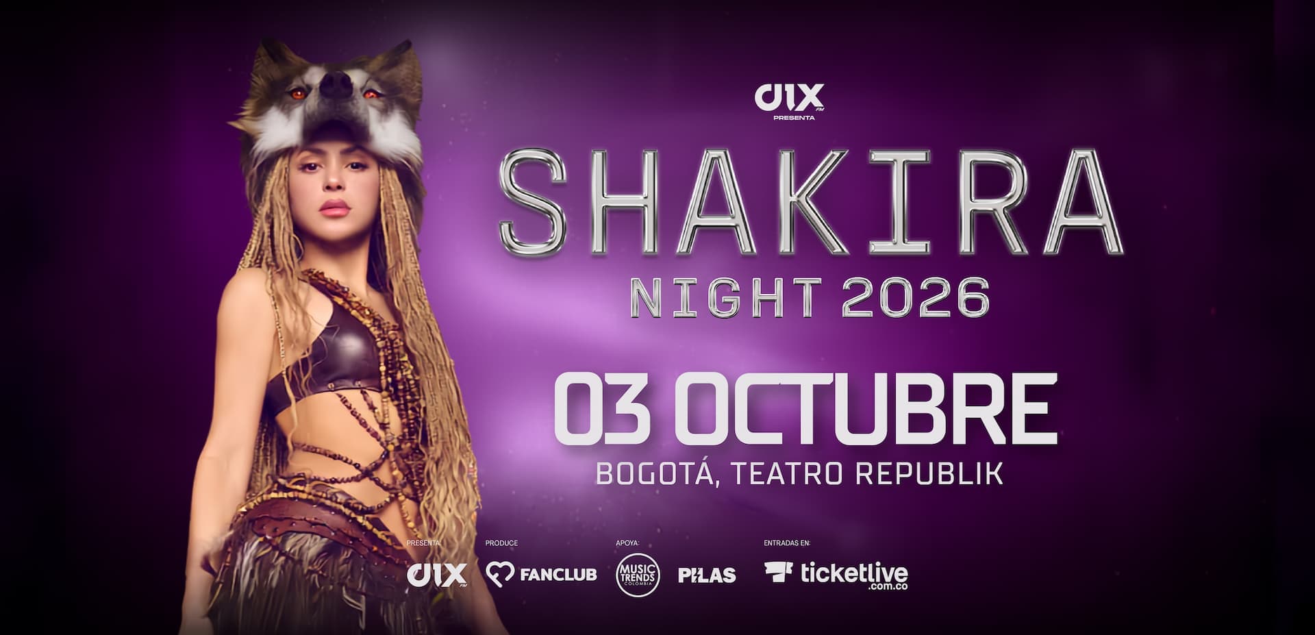 Shakira Night: 3 octubre 2026, Bogotá
