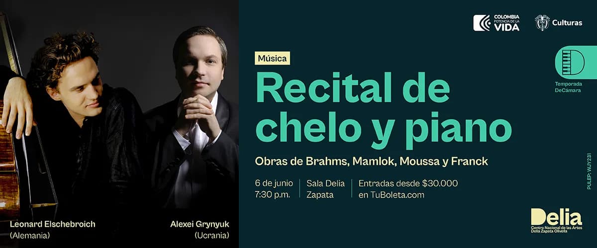 Temporada de Cámara en el Delia con el Recital de Chelo y Piano – Centro Nacional de las Artes Delia Zapata Olivella en